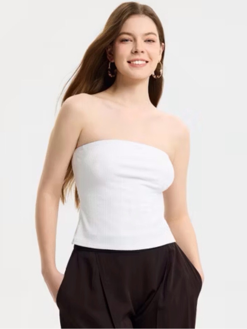 A New Day Ribbed Strapless Tube Top White Size-XS NWT